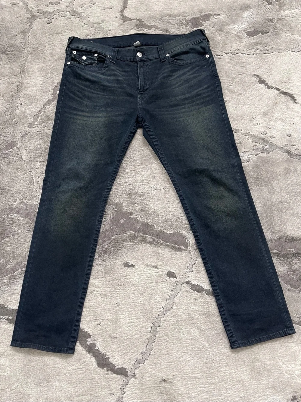 True Religion Geno Flap Big T Relaxed Slim Dark Blue Mens Jeans W40 L32